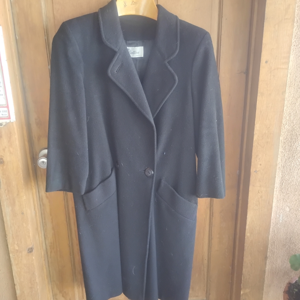Hand Crafted Vintage Black Trench Coat Timeless Style Size Medium